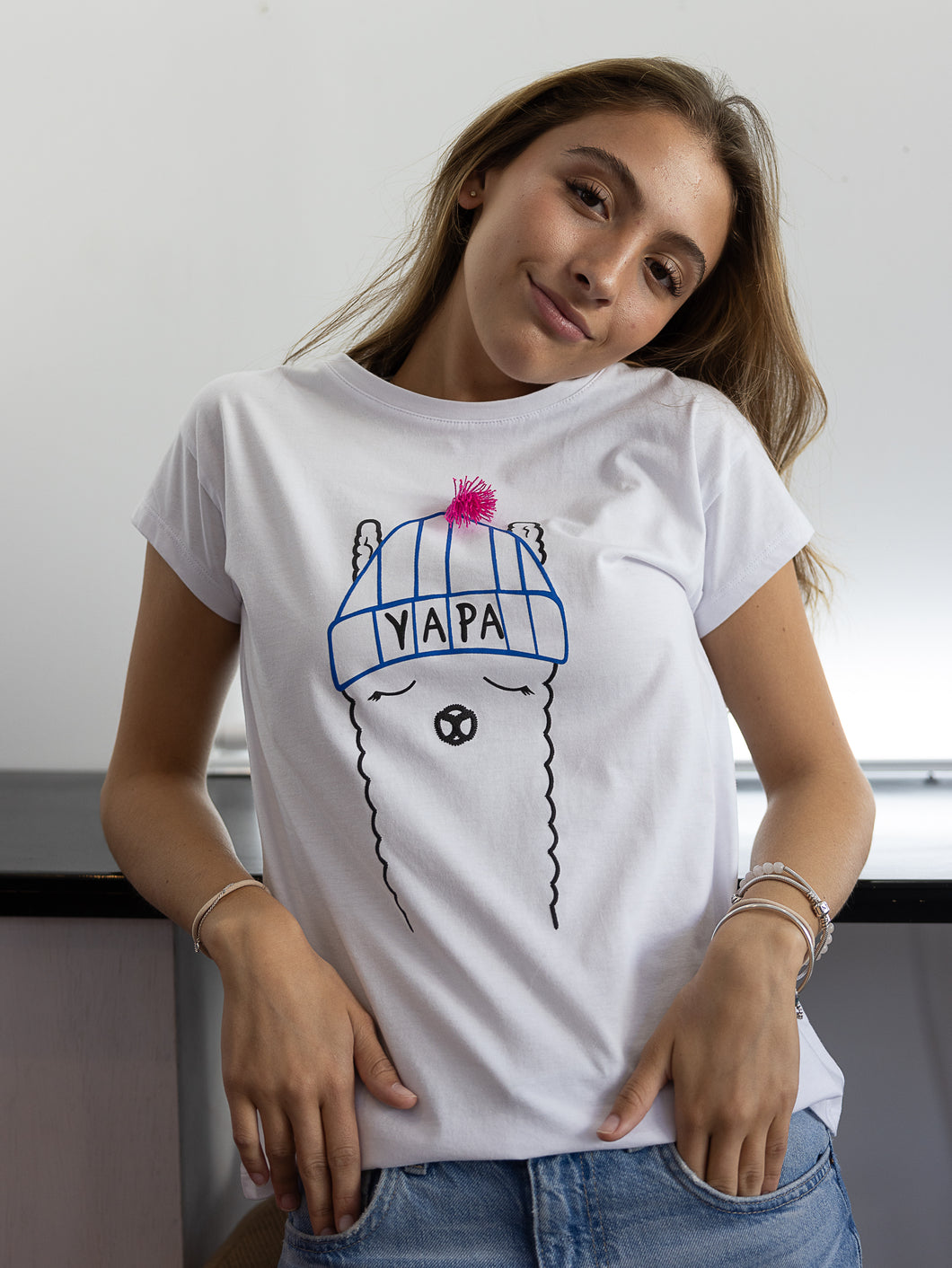 Alpaca Design Cotton T-Shirt