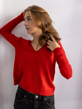 Load image into Gallery viewer, Alpaca Basic V neck sweater
