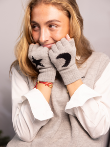 Lunar Star and Moon Fingerless Gloves